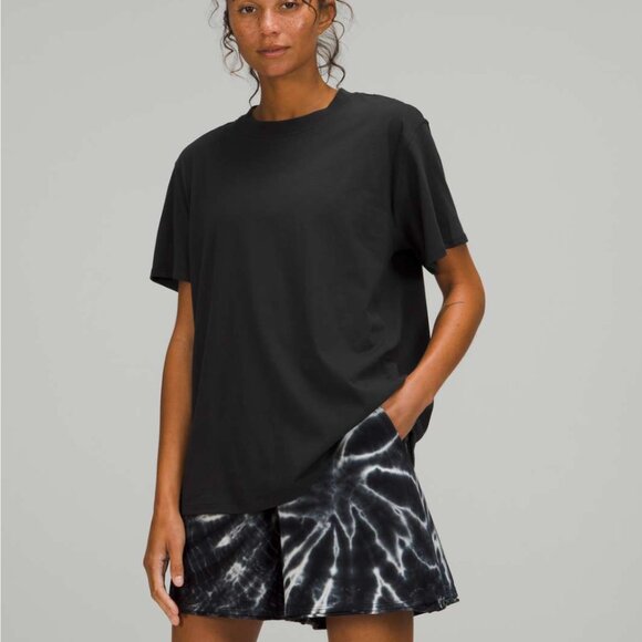 Lululemon Pima Cotton Relaxed Casual Short Sleeve T-Shirt Black 10 NWOT - Picture 2 of 10